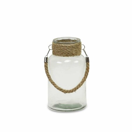 H2H Round Glass Jar with Rope Wrapped Neck H22855865